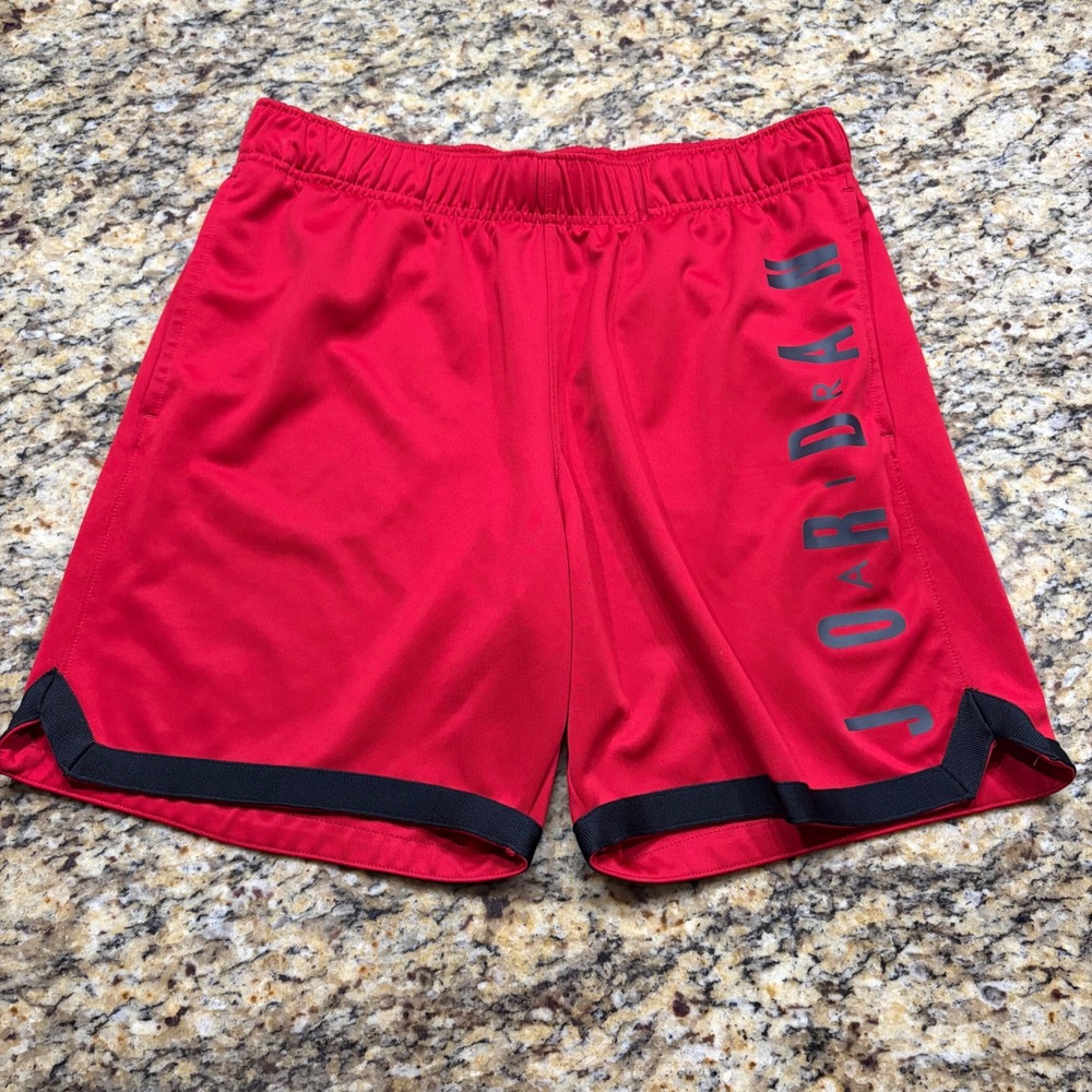 Jordan Mens Red Black Jumpman Basketball Athletic Shorts Medium
